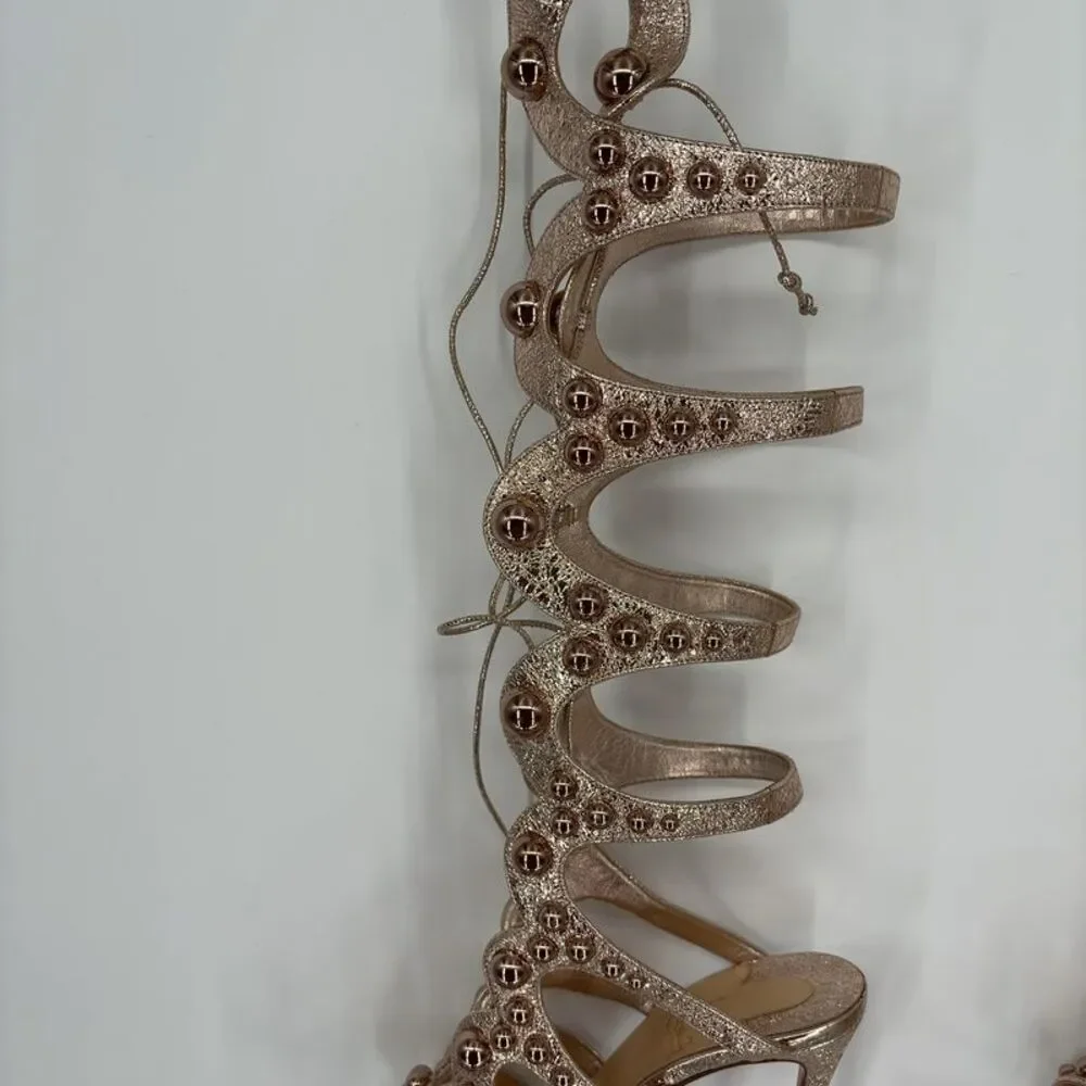 Christian Louboutin Gold and Red Bottom Heels